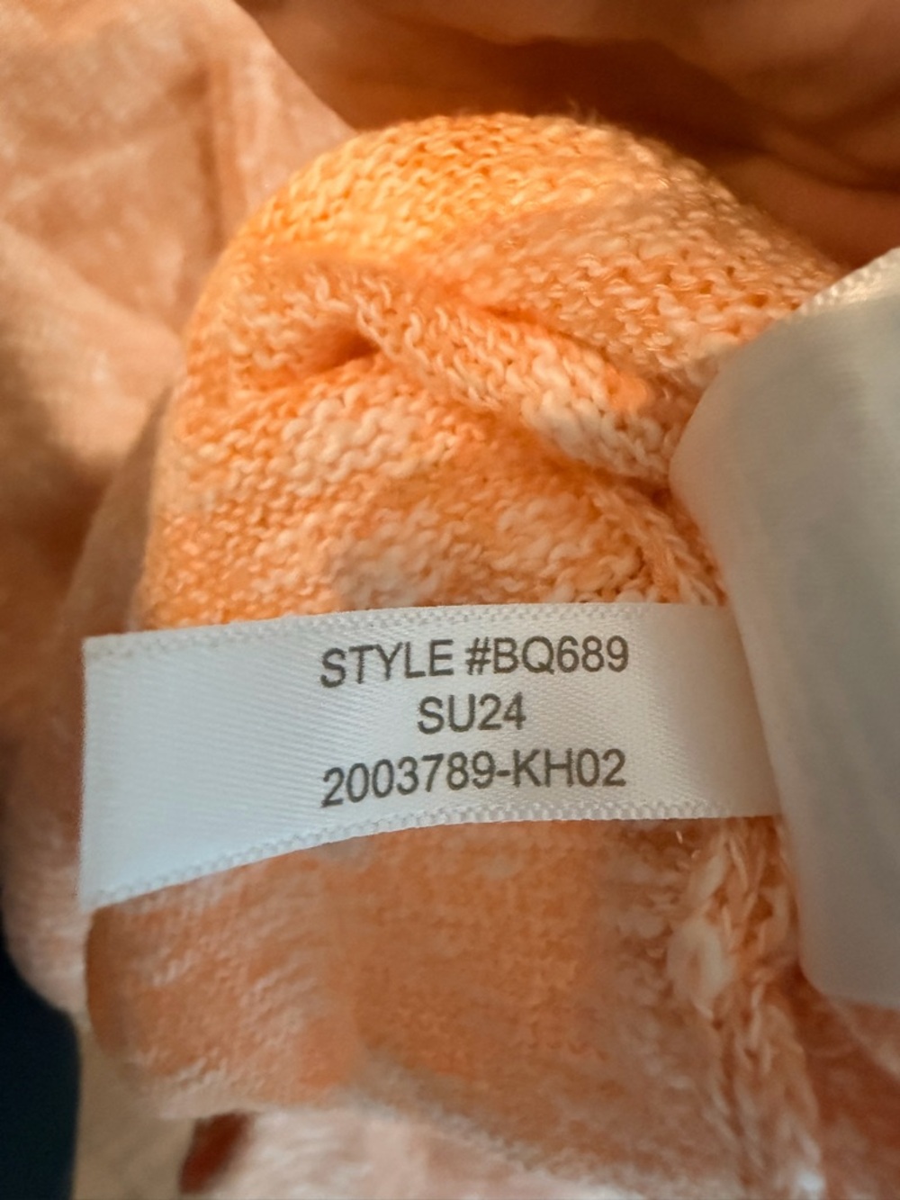 J. Crew Womens Crewneck Beach Sweater Medium Orange White Marled - Picture 7 of 8